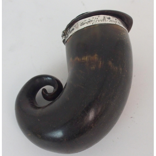 734 - A RAM'S HORN SNUFF MULL