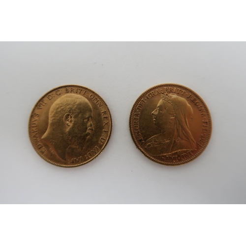 750 - TWO GOLD HALF SOVEREIGNS