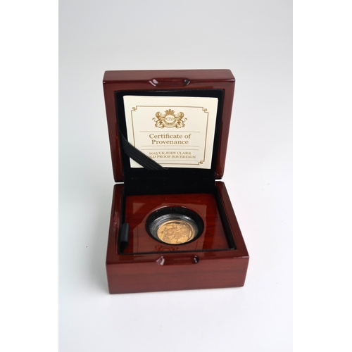 755 - A CASED GOLD PROOF FULL SOVEREIGN