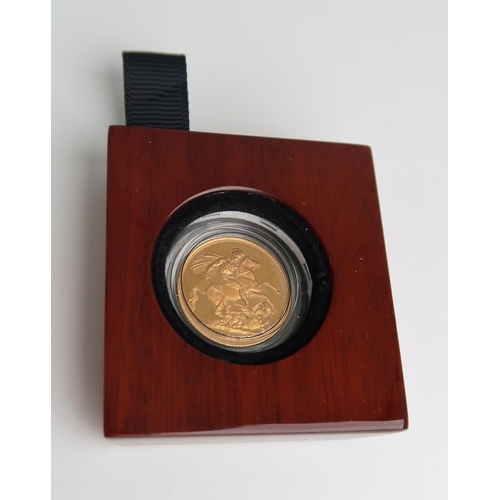 755 - A CASED GOLD PROOF FULL SOVEREIGN