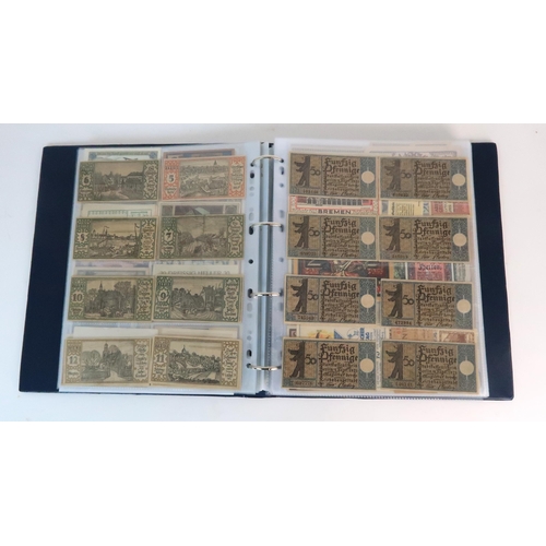 764 - AN ALBUM OF 1920's GERMAN INFLATION TIME NOTGELD