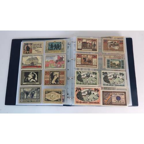 764 - AN ALBUM OF 1920's GERMAN INFLATION TIME NOTGELD