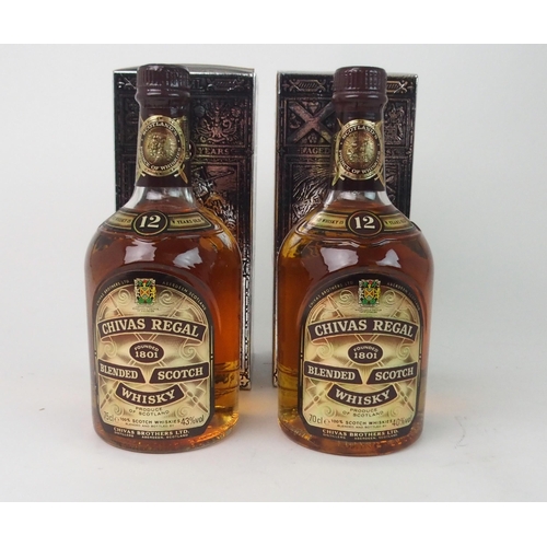 184 - TWO BOTTLES OF CHIVAS REGAS 12 YEAR OLD