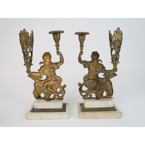 222 - A PAIR OF FIGURAL CANDLE AND POSY HOLDERS
