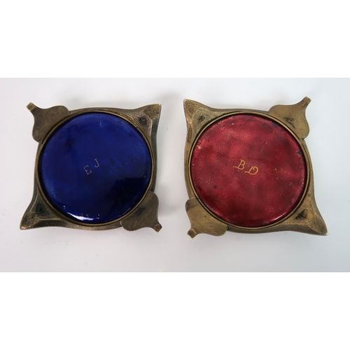 240 - A PAIR OF ENAMEL ON COPPER DISHES