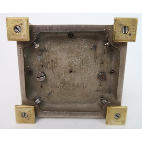 257 - A SILVER PLATE AND BRASS REPEATER CARRIAGE CLOCK