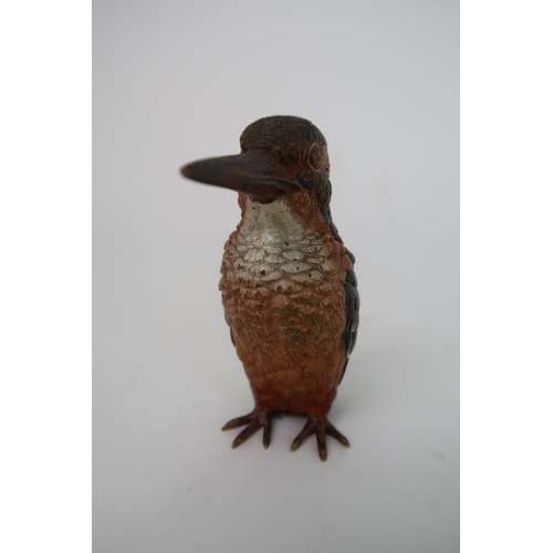 258 - AN EARLY 20TH CENTURY COLD PAINTED BRONZE OF A KINGFISHER