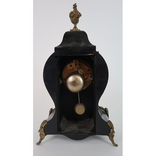 270 - A LATE 19TH CENTURY FRENCH BOULLE FRONTED MANTEL CLOCK