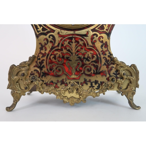 270 - A LATE 19TH CENTURY FRENCH BOULLE FRONTED MANTEL CLOCK