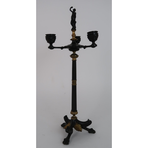 271 - A PAIR OF CAST BRONZE CANDELABRA