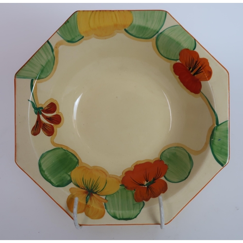 275 - A CLARICE CLIFF BIZARRE NASTURTIUM DESSERT SET