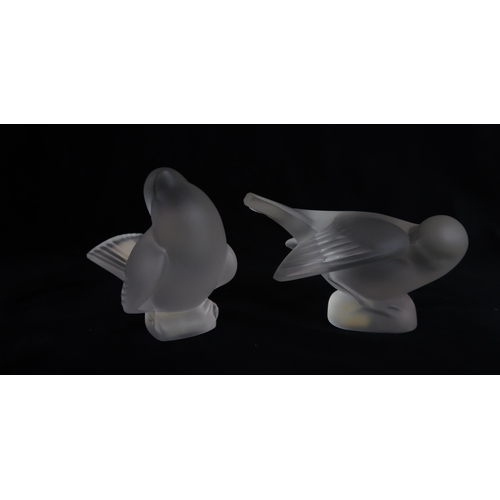 287 - A PAIR OF LALIQUE BIRDS