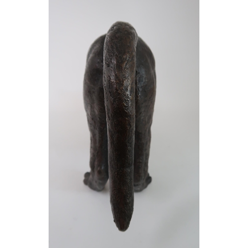 288 - A BRONZED SCULPTURE OF A STRETCHING CAT