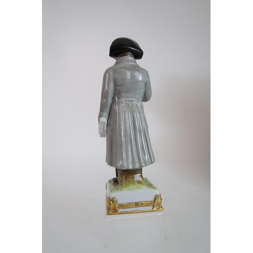 296 - A SITZENDORF FIGURE OF NAPOLEON CROSSING THE ALPS