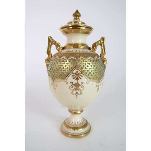 305 - A COALPORT URN AND COVER