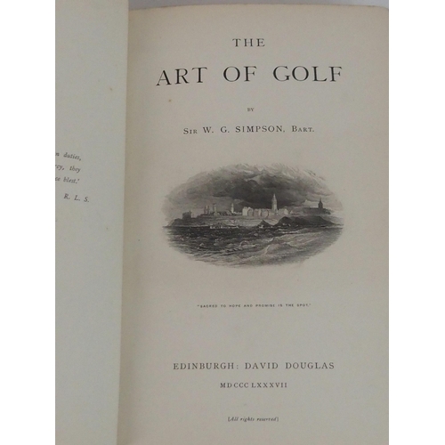 431 - THE ART OF GOLF BY SIR W.G. SIMPSON  BART