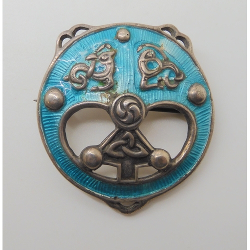 492 - A SILVER AND ENAMEL ALEXANDER RITCHIE BROOCH