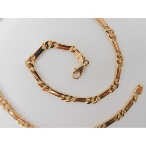 503 - A 9CT ROSE GOLD FANCY LINK NECK CHAIN