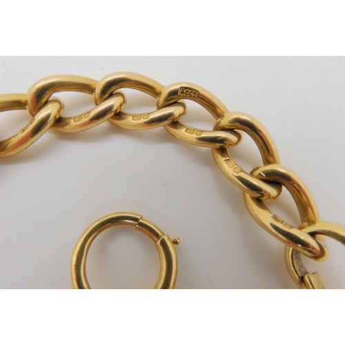 523 - AN 18CT GOLD FOB CHAIN BRACELET