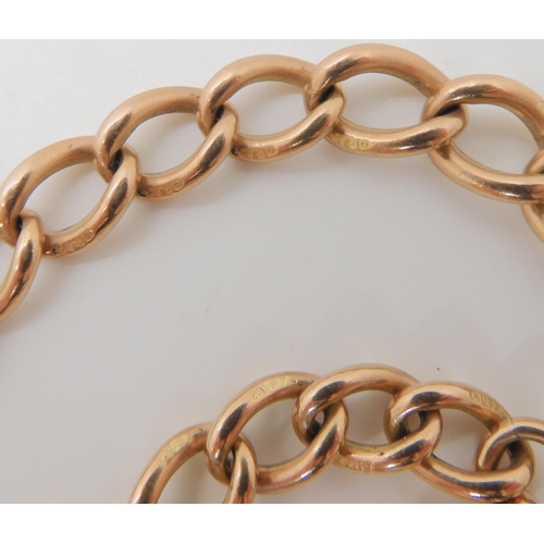 530 - A 9CT ROSE GOLD FOB CHAIN