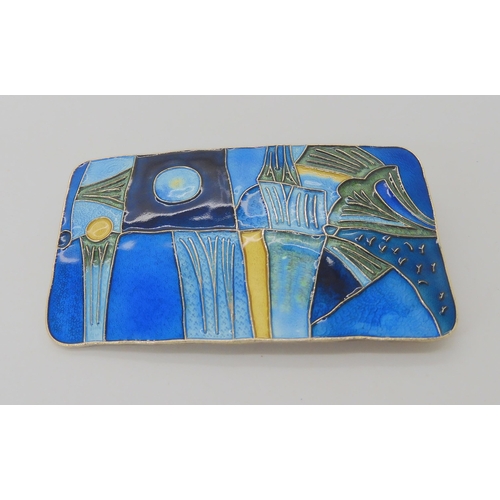 544 - A DAVID ANDERSEN SILVER AND ENAMEL BROOCH 'SPRING' COLOURWAY