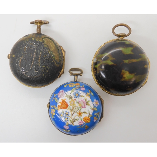 664 - THREE PAIR CASED POCKET WATCHES (AF)