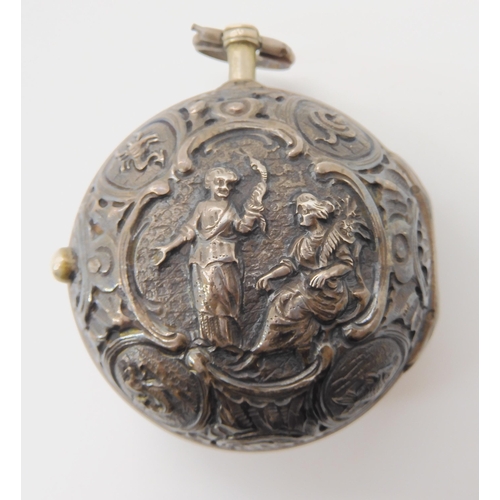 665 - A SILVER PAIR CASED POCKET WATCH