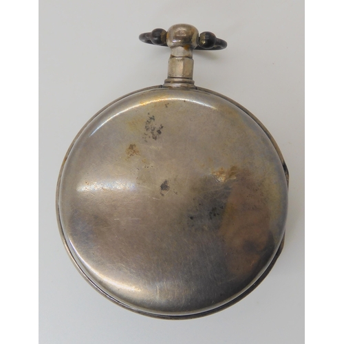 669 - A WHITE METAL CASED POCKET WATCH