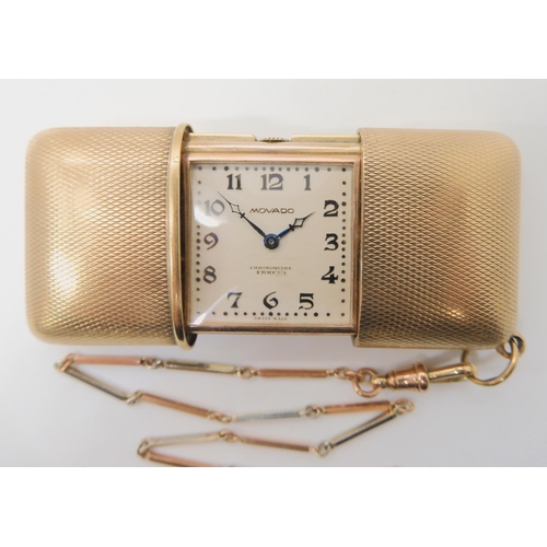 676 - A GOLD PLATED SILVER MOVADO ERMETO POCKET WATCH