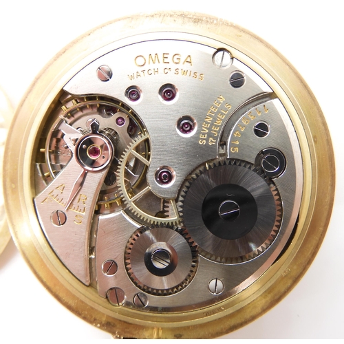 682 - A 14K GOLD ART DECO OMEGA POCKET WATCH