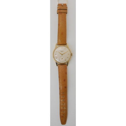 684 - A 9CT GOLD CASED GENTS LONGINES WATCH