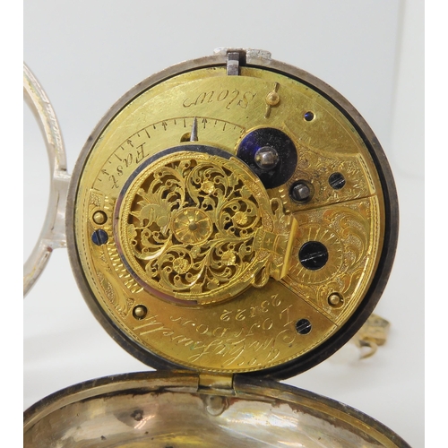 686 - A SILVER CASED MASONIC PAIR CASED POCKET WATCH