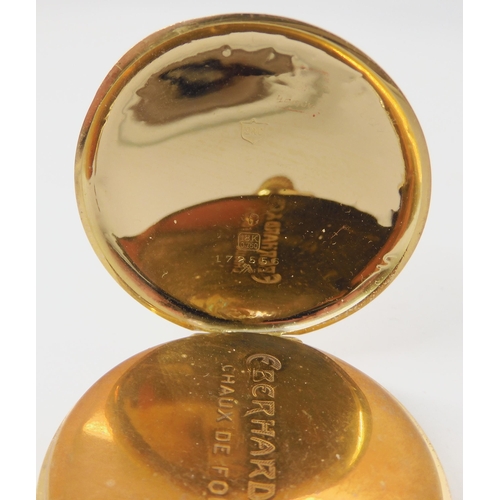 687 - AN 18CT GOLD EBERHARD & CO POCKET WATCH