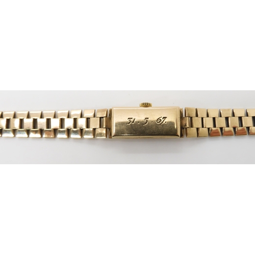 688 - A RETRO 9CT GOLD LADIES BUECHE GIROD WRISTWATCH