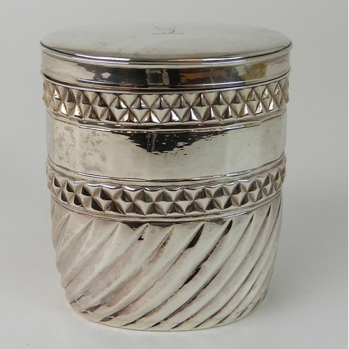 692 - A SILVER TEA CADDY