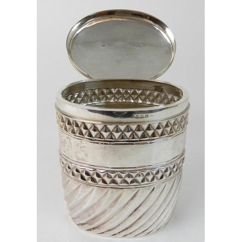 692 - A SILVER TEA CADDY