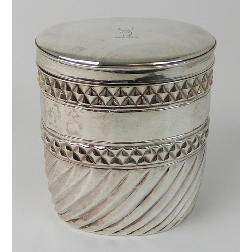 692 - A SILVER TEA CADDY