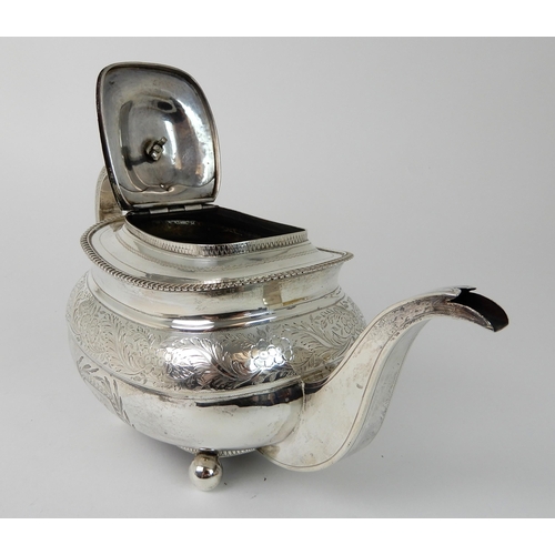 700 - A PROVINCIAL SILVER THREE-PIECE TEA SERVICE