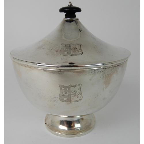 712 - A SILVER BOWL AND COVER