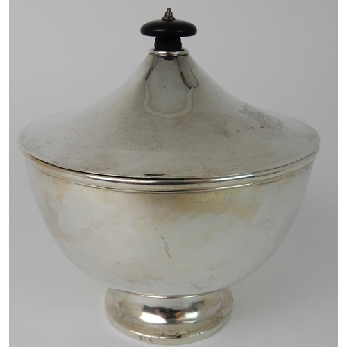 712 - A SILVER BOWL AND COVER