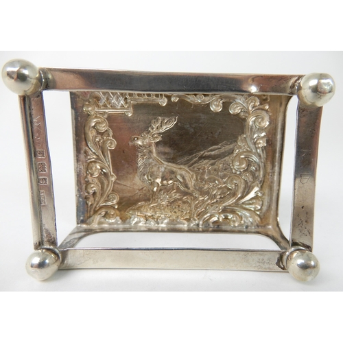 720 - A SILVER DESK-TOP MATCHBOX HOLDER