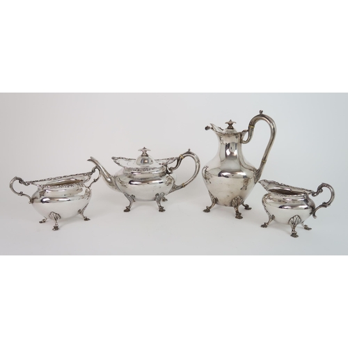 740 - A FOUR PIECE SILVER TEA SERVICE