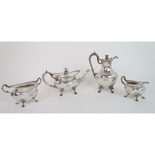 740 - A FOUR PIECE SILVER TEA SERVICE