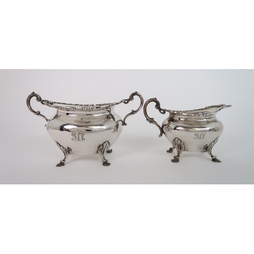 740 - A FOUR PIECE SILVER TEA SERVICE