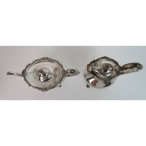 740 - A FOUR PIECE SILVER TEA SERVICE