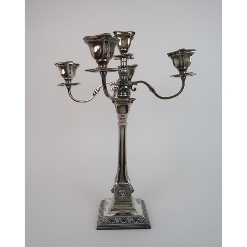 742 - A SILVER FIVE LIGHT CANDELABRUM