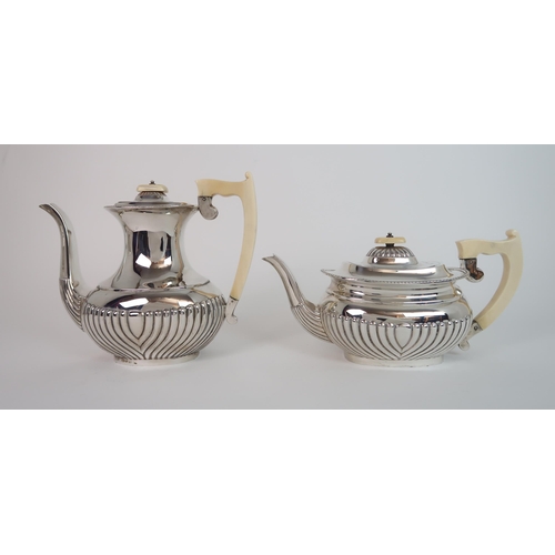 743 - A FOUR PIECE SILVER TEA SERVICE