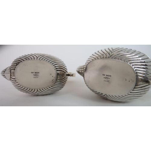 743 - A FOUR PIECE SILVER TEA SERVICE