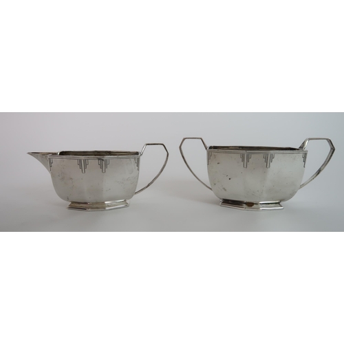 744 - A MATCHED FOUR PIECE SILVER TEA SERVICE