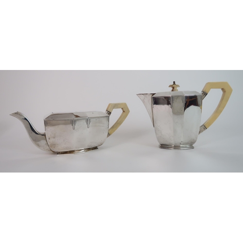 744 - A MATCHED FOUR PIECE SILVER TEA SERVICE